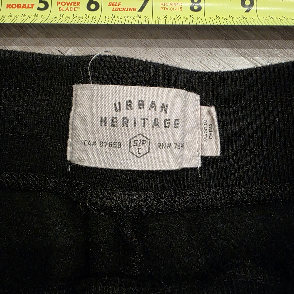 Urban Heritage Black Jogger Sweatpants Size Small Minimalist Athleisure Zip Pock - Picture 8 of 10